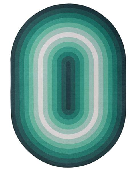 Flachgewebeteppich Anko Grün - Textil - 140 x 1 x 200 cm