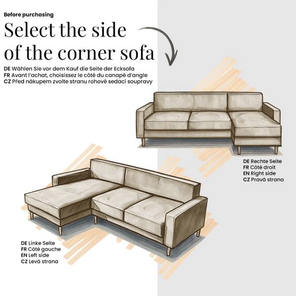 Ecksofa RINA L Beige - Ecke davorstehend rechts - Schlaffunktion davorstehend rechts - Cord - Polyester