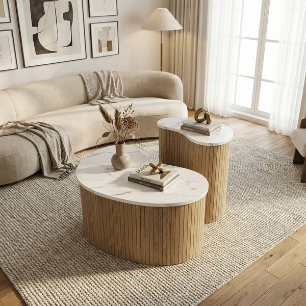 Couchtische FjordO Braun - Holzwerkstoff - 60 x 38 x 37 cm