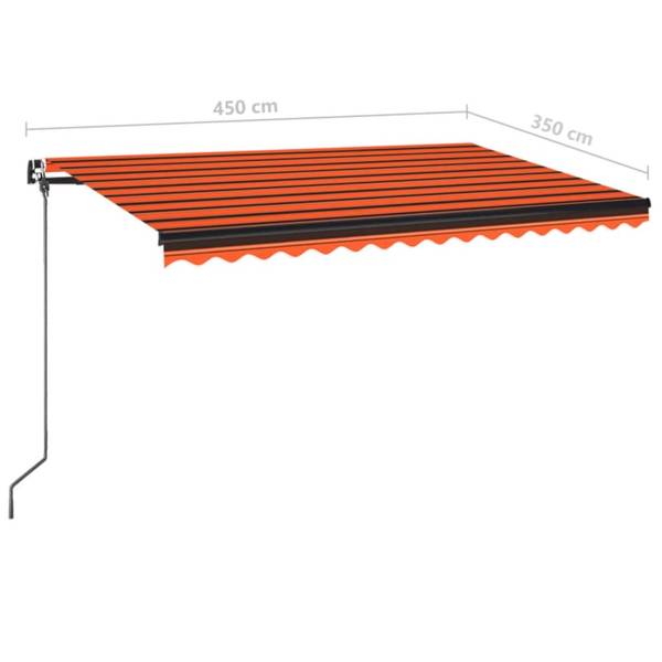 Uitschuifbare Luifel 3007205-3 bruin - oranje - polyester - 350 x 1 x 450 cm