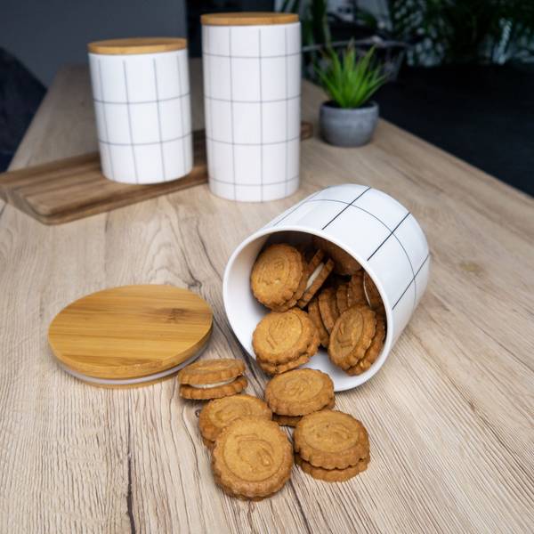 Vorratsdose Behälter aus Keramik 400 ml Weiß - Keramik - 10 x 10 x 10 cm