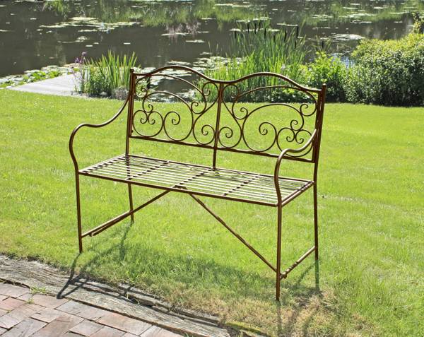 Gartenbank RUPERT Schwarz - Metall - 106 x 92 x 43 cm