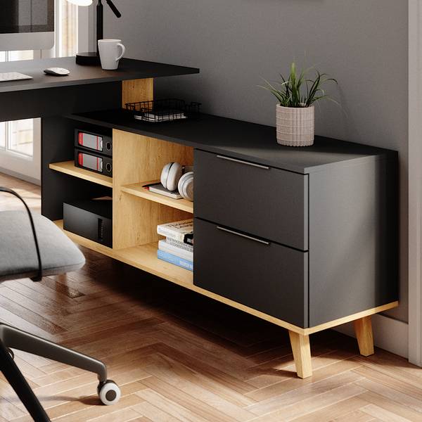 Schreibtisch Nautica 36904 Grau - Holzwerkstoff - 138 x 77 x 60 cm