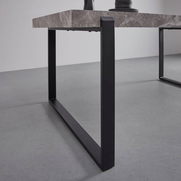 Esstisch MILA Grau - Metall - 180 x 90 x 76 cm