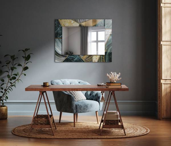 Wandspiegel Abstrakte Geometrie Höhe: 80 cm