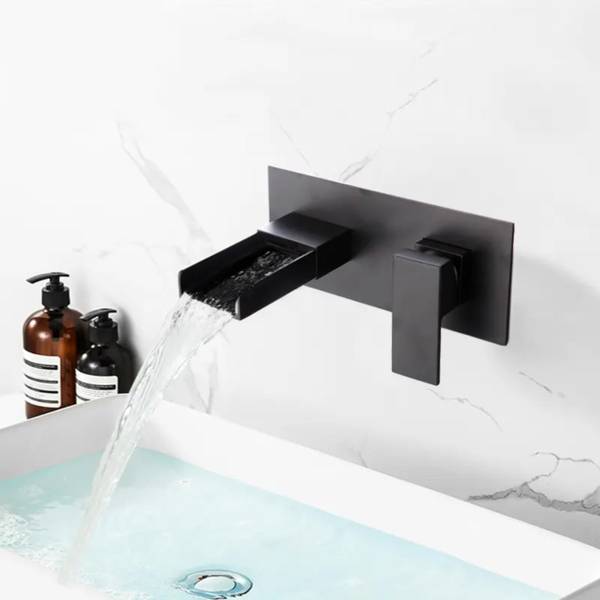 Waschbecken wasserhahn 007 Schwarz - Messing - 23 x 10 x 14 cm