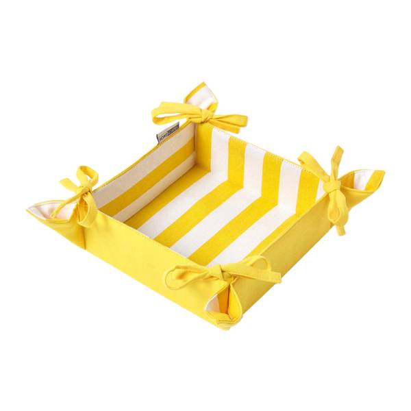 Brotkorb Stoff Wendemuster Streifen Gelb