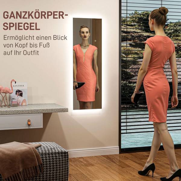 Ganzkörperspiegel 831-889V90CR Glas - 3 x 120 x 40 cm