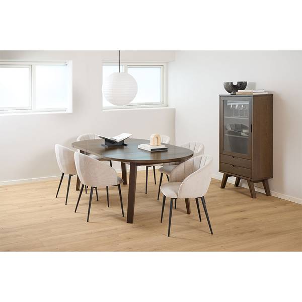 Vitrinenschrank A-Line Grau - Holz teilmassiv - 72 x 145 x 36 cm