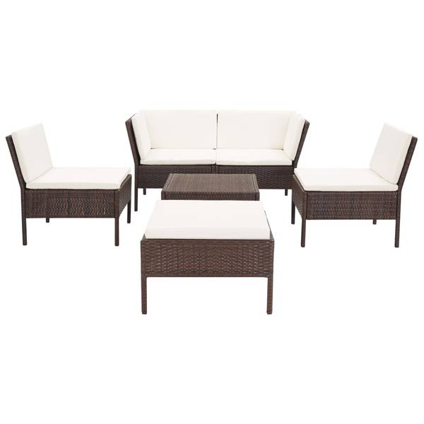 Garten-Lounge-Set 3001261-2 (6-teilig) Braun - Polyester - Stahl - 60 x 35 x 60 cm