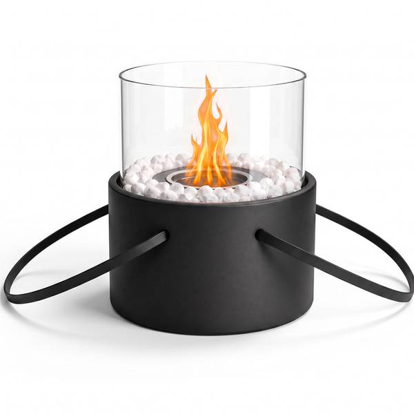 Tischkamin|Tischfeuer|Ethanolkamin Nypon Schwarz - Metall - 16 x 17 x 16 cm