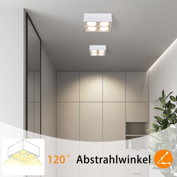 Led Plafondlamp Howard met 4 lichtbronnen wit - metaal - 20 x 9 x 20 cm