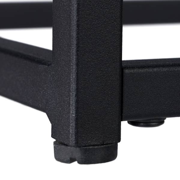 Table console Noire Verre Métal Bois Noir - Acier - 110 x 71 x 30 cm