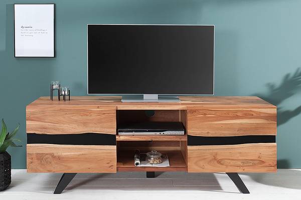 TV-Board AMAZONAS Braun - Akazie - Eisen - 160 x 65 x 43 cm