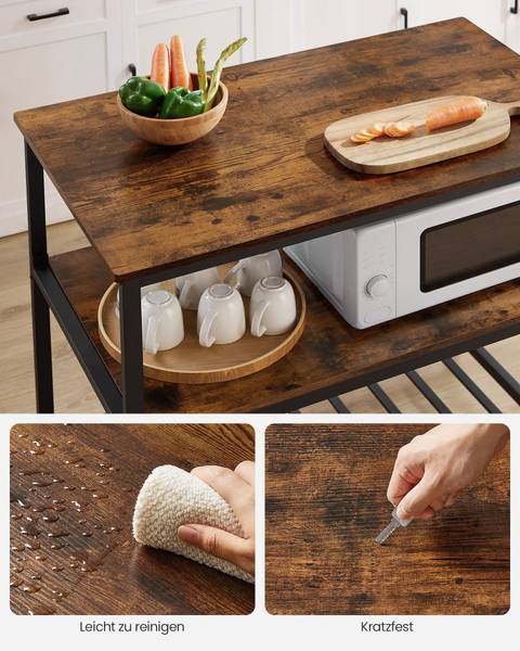 Küchenregal Tallinn Braun - Metall - 100 x 90 x 60 cm