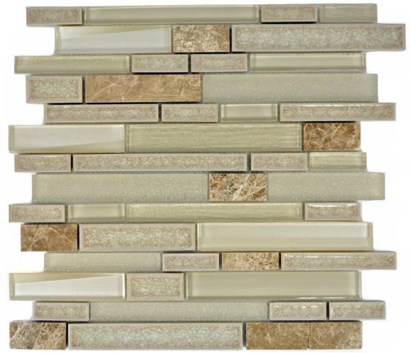 Mosaikfliesen 87SO-1251 Beige - Glas - 30 x 30 x 30 cm