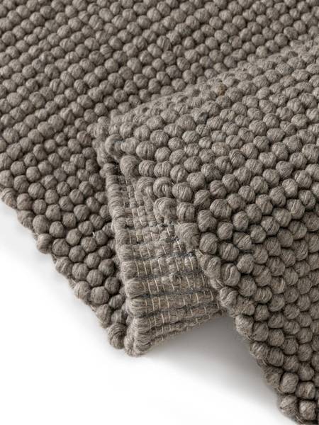 Handgewebter Wollteppich Läufer Beads Grau - 70 x 200 cm