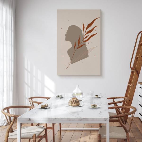 Leinwandbild PORTRÄT Blätter Boho 80 x 120 x 120 cm
