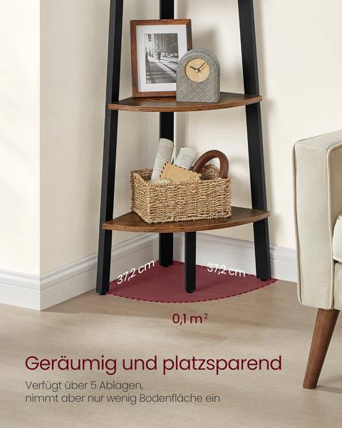 Eckregal Long Pine I Braun - Höhe: 43 cm