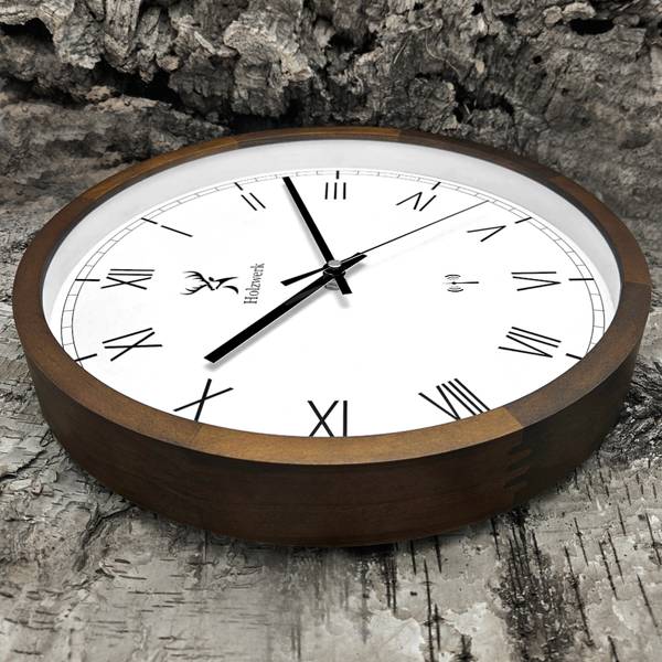 Funk-Wanduhr DUISBURG Braun - Weiß