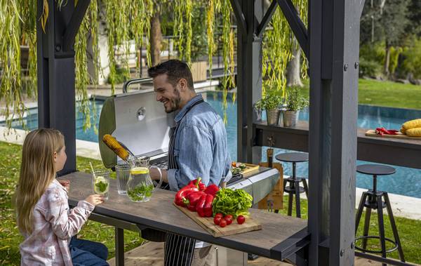 Grill-Pavillon Signature Braun - Metall - Kunststoff - 200 x 238 x 247 cm