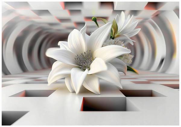 Fototapete Blumen 3D Effekt Tapete 150 x 105 cm