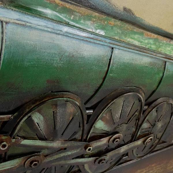 Image métallique 3D TRAIN Vert - Acier - 180 x 56 x 5 cm