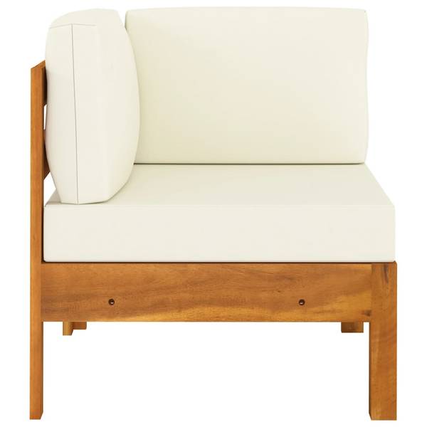Salon de jardin 3006534-2 (lot de 5) Blanc - Polyester - Acacia - 60 x 25 x 100 cm