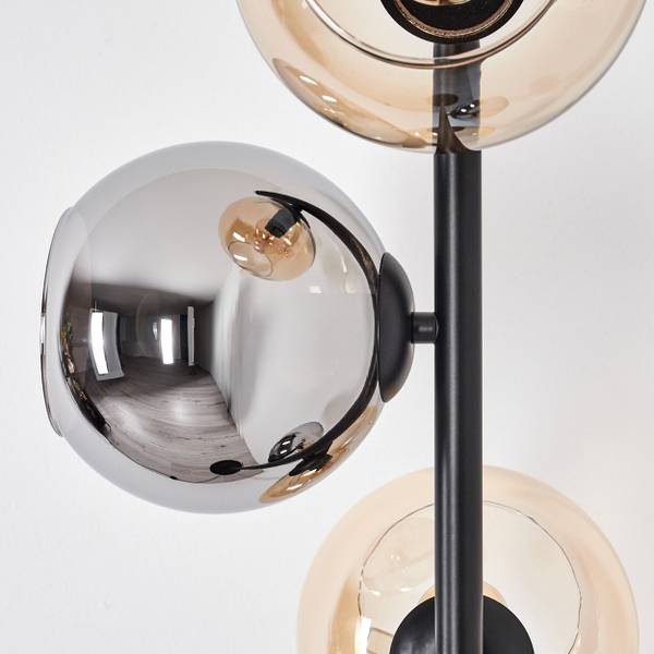 Stehlampe Cesaro Braun - Grau - Silber - Metall - 17 x 160 x 69 cm