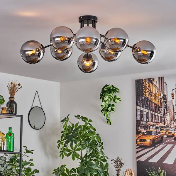 Deckenleuchte Fossobiubo Silber - Aluminium - Klarglas - 100 x 29 x 100 cm