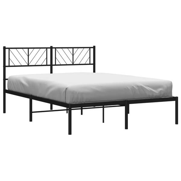 Bettgestell mit Kopfteil X267 Schwarz - Metall - 142 x 90 x 196 cm