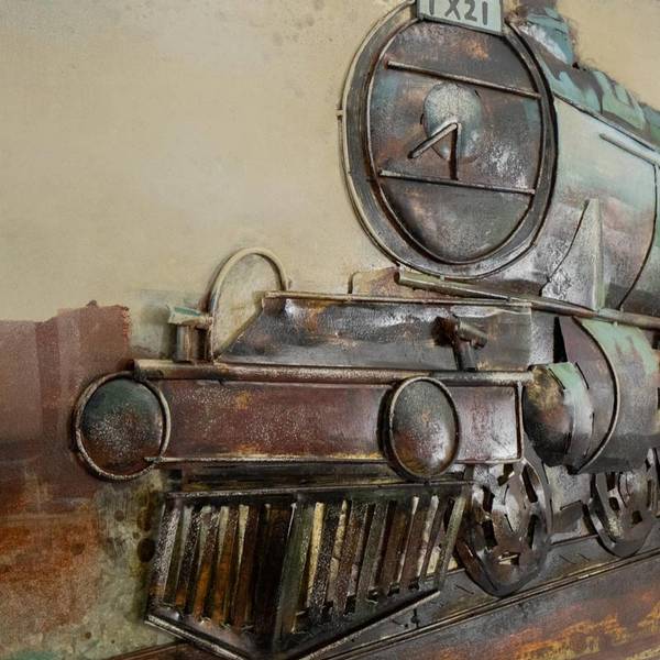 Image métallique 3D TRAIN Vert - Acier - 180 x 56 x 5 cm