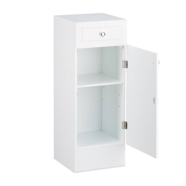 Weißer Badschrank Silber - Weiß - Holzwerkstoff - 31 x 80 x 31 cm