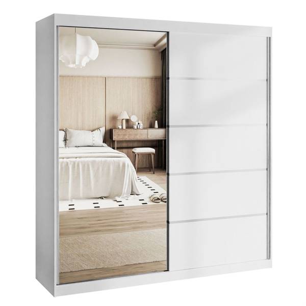 Kledingkast BASTER II PLUS wit - plaatmateriaal op houtbasis - 200 x 215 x 58 cm