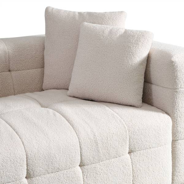 Teddysofa COMO Beige - Textil - 236 x 68 x 92 cm