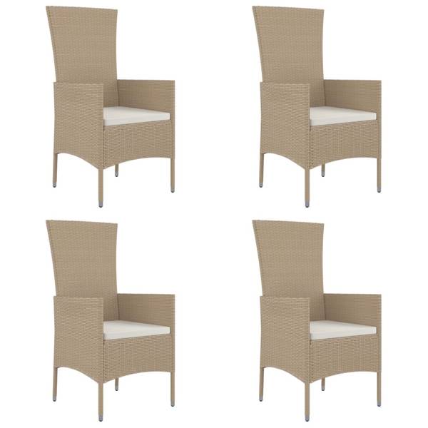 Tuinstoel 3028897 set van 4 beige - staal - 60 x 108 x 58 cm