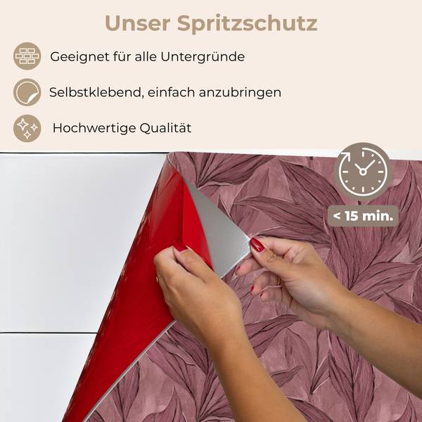 SPRITZSCHUTZ KÜCHE Blätter 120 x 60 cm
