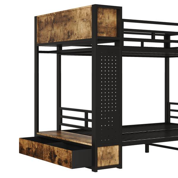 Etagenbett TIEHEI76 Ⅰ Schwarz - Metall - 126 x 177 x 234 cm