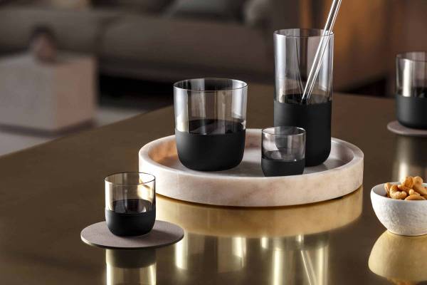 Bargläser Manufacture Rock 12er Set Schwarz - Kristallglas - 15 x 16 x 15 cm