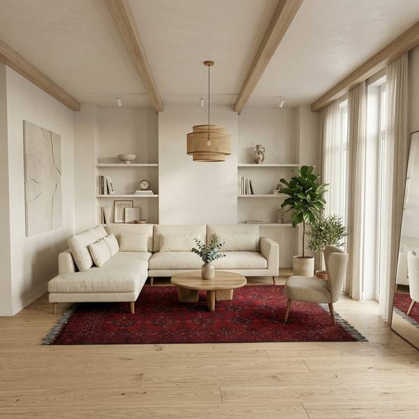 Orientteppich Oriental Rot - Naturfaser - 194 x 1 x 293 cm