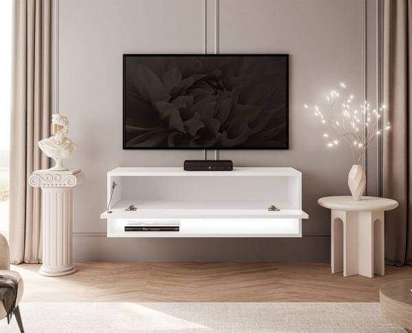 TV-Schrank CALANTE Weiß - Holzwerkstoff - 90 x 30 x 35 cm