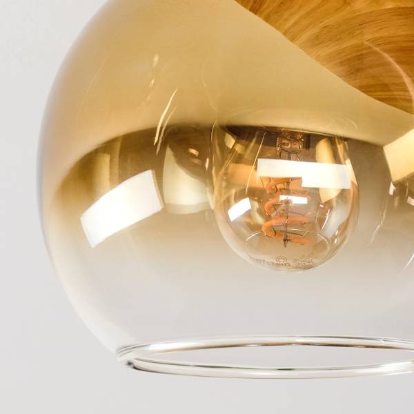 Deckenleuchte Cesaro Gold - Grau - Silber - Aluminium - Klarglas - 42 x 29 x 43 cm
