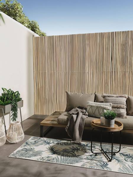In-/Outdoorteppich Läufer Flora Multicolor - Weiß