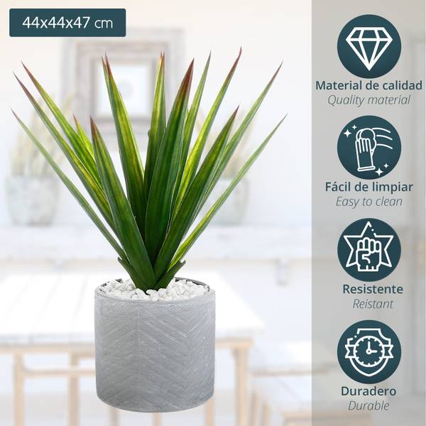 Künstliche Aloe Vera KIMI Grün - Kunststoff - 44 x 47 x 44 cm