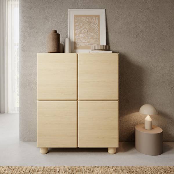 Highboard Lomo Braun - Melamin - 100 x 126 x 38 cm