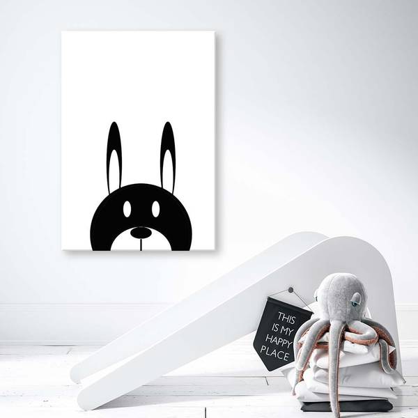 Wandbild kontrastreicher hase 60 x 90 cm
