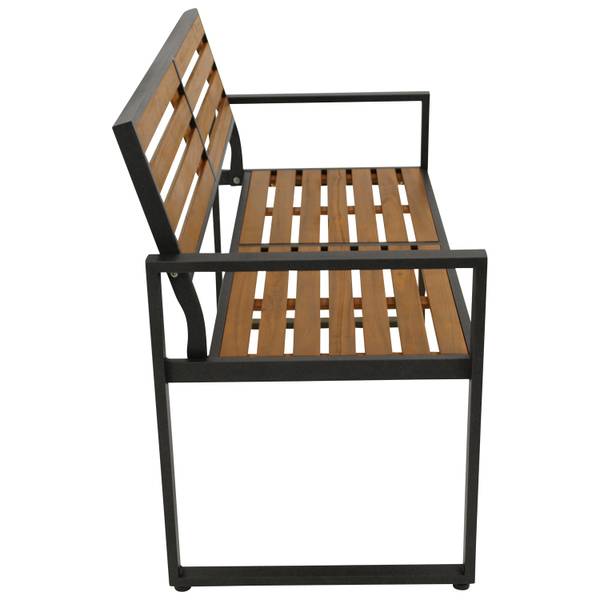 Gartenbank RAGUSA Braun - Grau - Akazie - Stahl - 123 x 88 x 62 cm