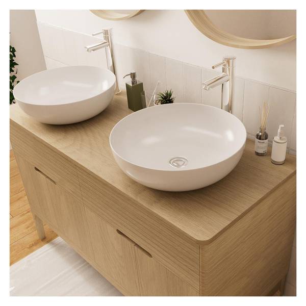 Badmöbel-Set SKINO 2-teilig Braun - Holzwerkstoff - 120 x 78 x 50 cm