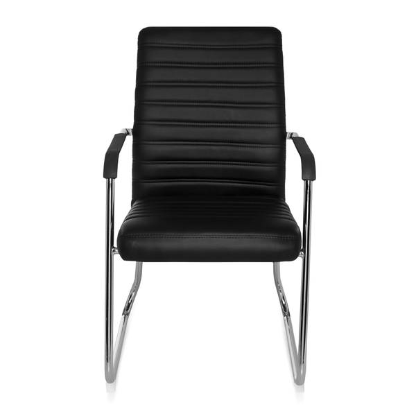 Esszimmerstuhl STEEL V Schwarz - Flachgewebe - Kunstleder - 46 x 96 x 55 cm