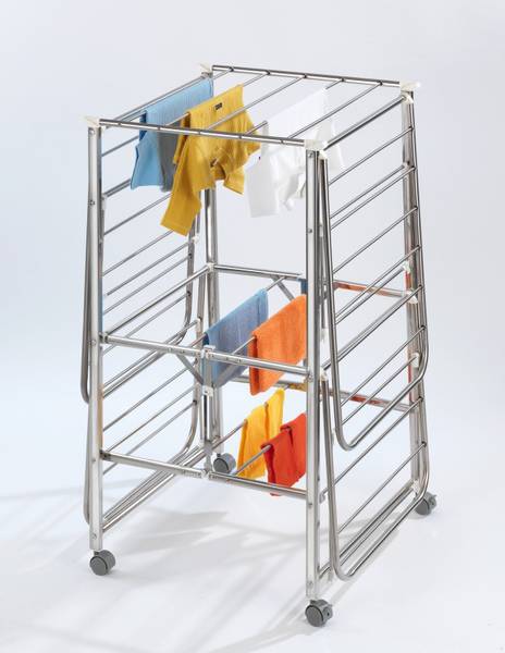 Wäschetrockner MOBILE, klappbar Silber - Metall - 58 x 109 x 186 cm